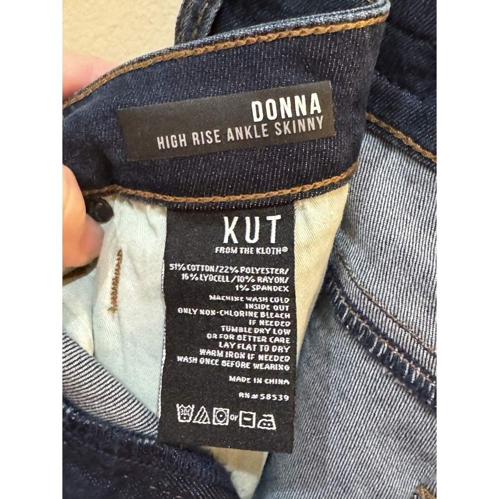 Kut from the Kloth high rise Donna skinny jeans Raw Hem‎ Size 0 - Picture 10 of 12
